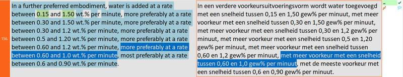 Selecting corresponding pieces of source and target text in the memoQ grid