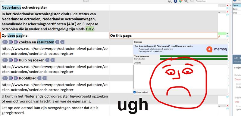 memoQ waiting for segment to get confirmed (ugh)